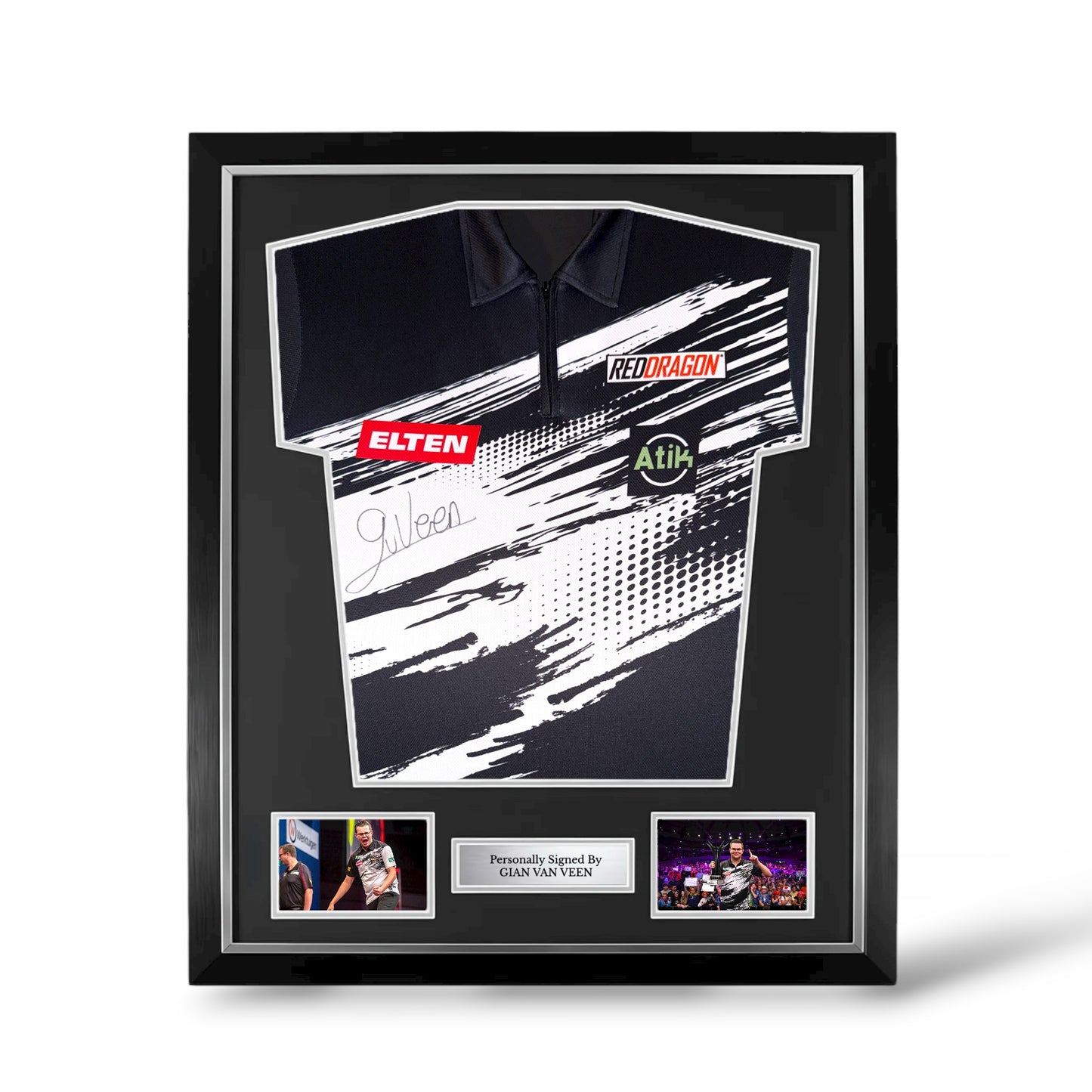 Gian Van Veen Signed Official Darts Shirt- Deluxe Framed