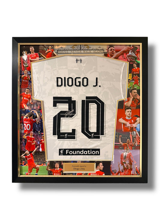Diogo Jota Signed Liverpool 24/25 Third Shirt- Deluxe Mural Framed