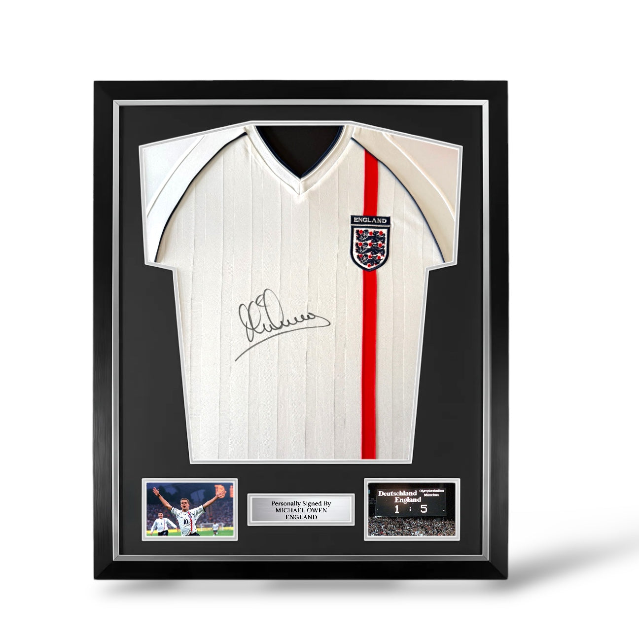 Michael Owen Signed England 2001-2003 Shirt- Deluxe Framed