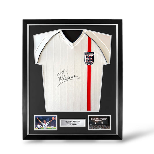 Michael Owen Signed England 2001-2003 Shirt- Deluxe Framed