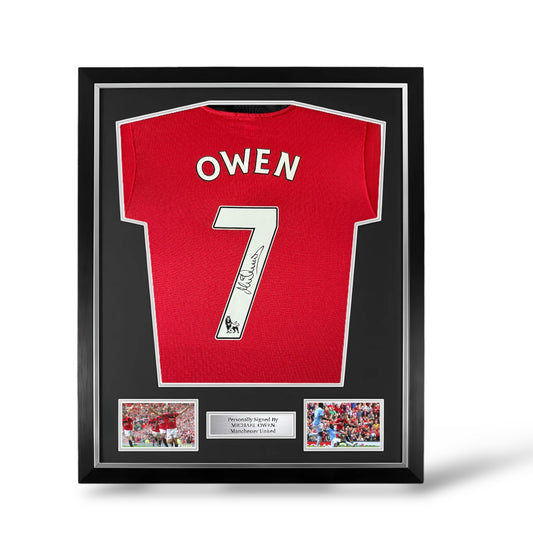 Michael Owen Signed Manchester United 2009/10 Home Shirt- Deluxe Framed