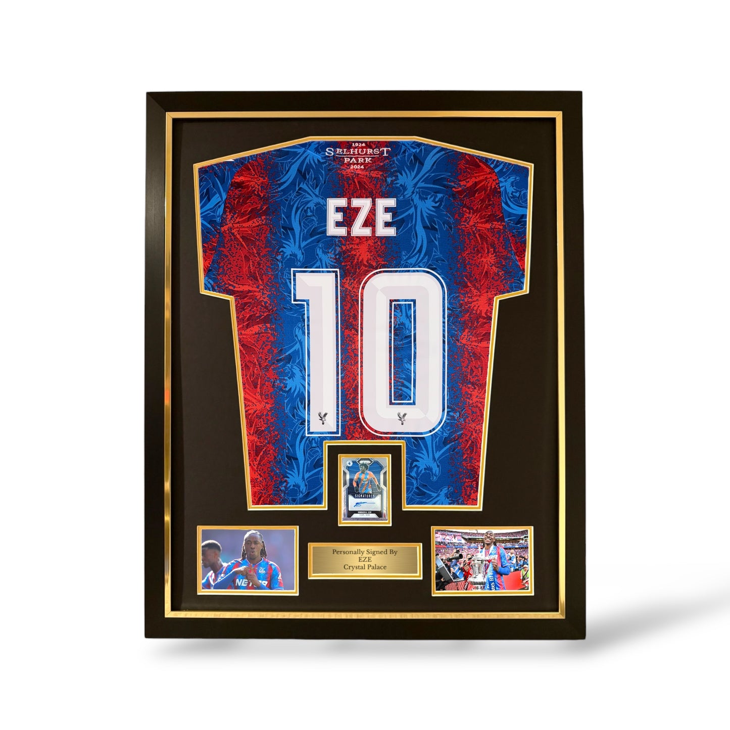 Eberechi Eze Signed Official Panini Auto Card/ Crystal Palace 2024/25 Home Shirt- Deluxe Framed