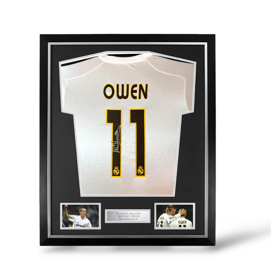 Michael Owen Signed Real Madrid 2004/2005 Home Shirt- Deluxe Framed