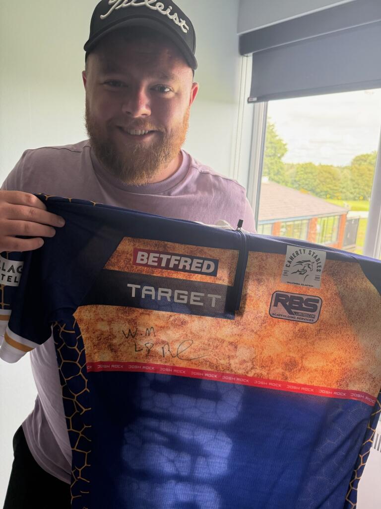Josh Rock MATCH WORN Signed World Matchplay 2025 Quarter Final Shirt v Gerwyn Price