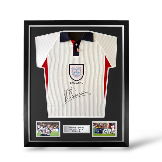 Michael Owen Signed England World Cup 1998 Shirt- Deluxe Framed