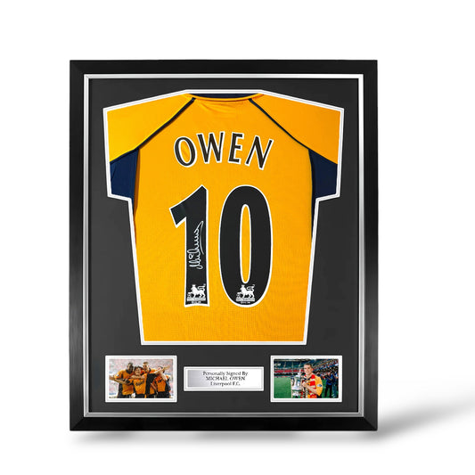 Michael Owen Signed Liverpool 2000/2001 Away Shirt- Deluxe Framed