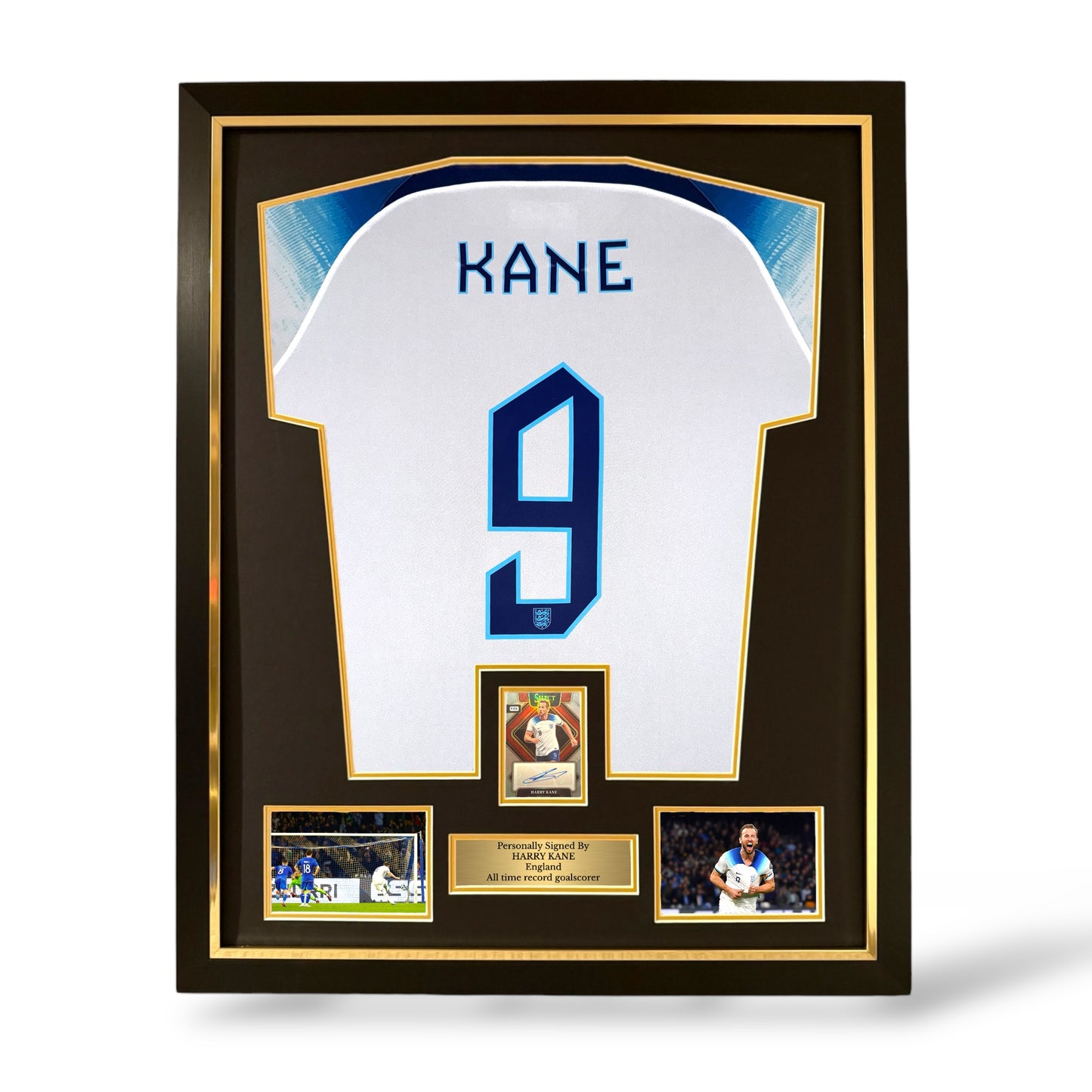 Harry Kane Signed Official Panini Auto Card/ England 2022/23 Home Shirt- Deluxe Framed