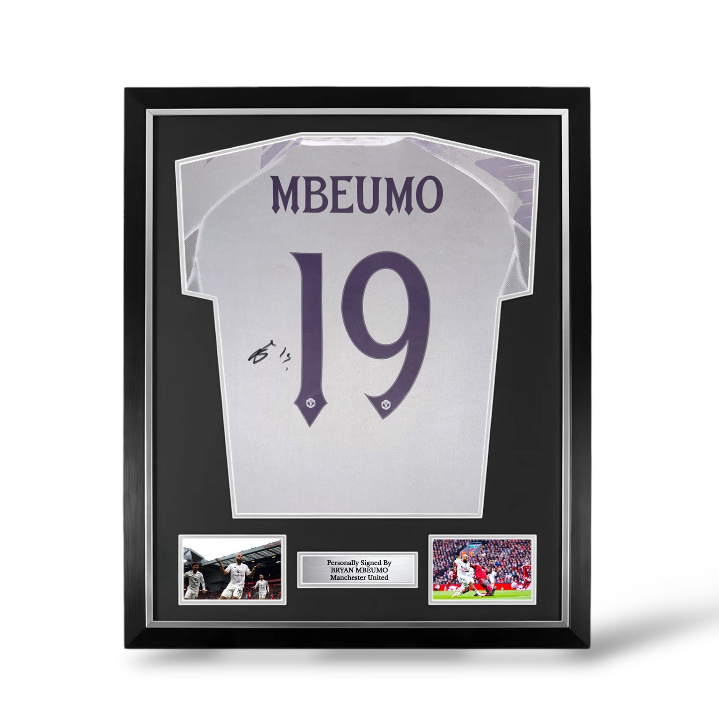 Bryan Mbeumo Signed Manchester United 2025/26 Away Shirt- Deluxe Framed