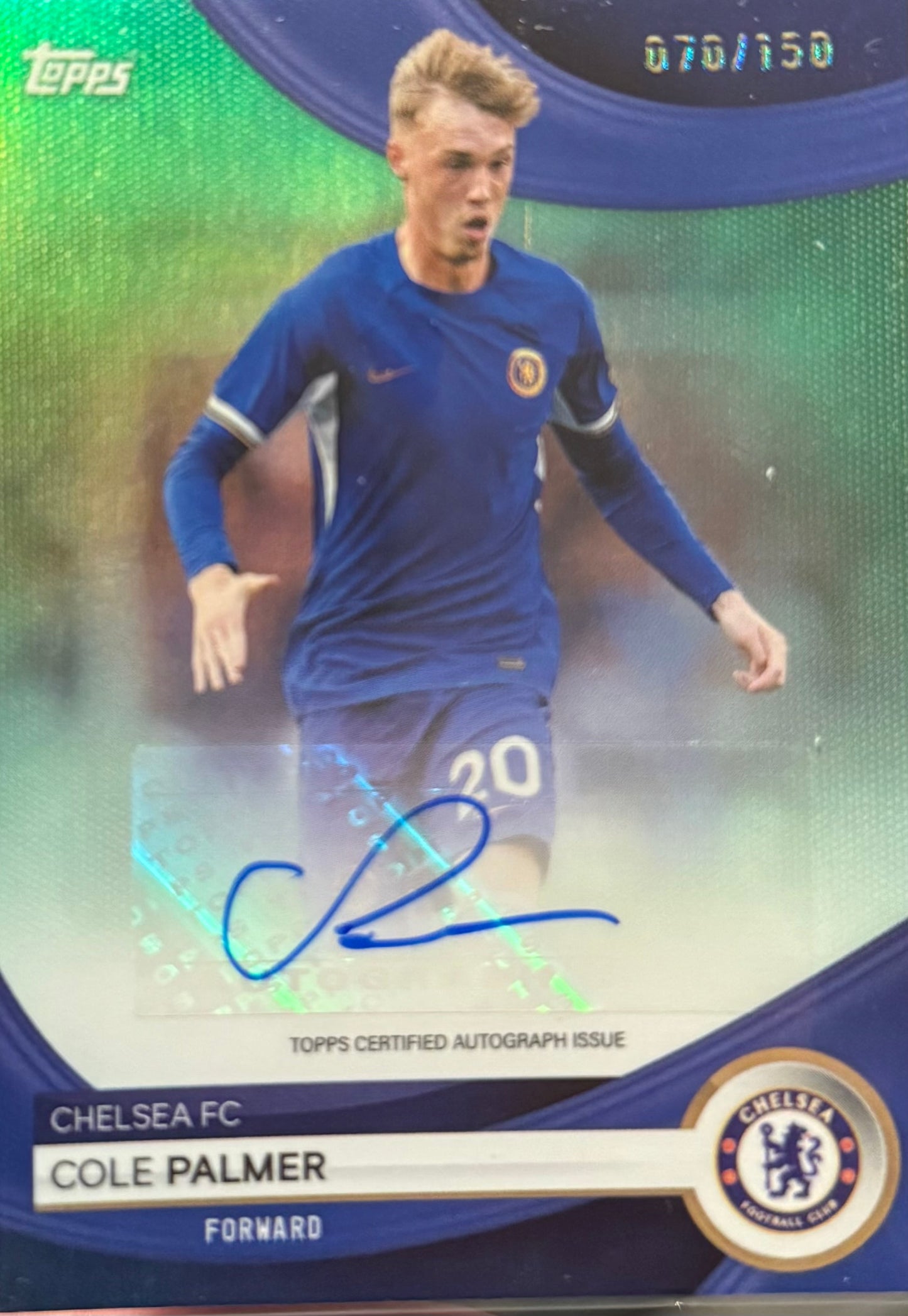 Cole Palmer Signed Official Topps Auto Card/ Chelsea 2025/26 Home Shirt- Deluxe Framed