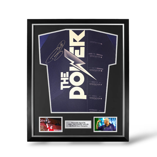 Phil Taylor Signed Official 2024 Target Darts Shirt- Deluxe Framed