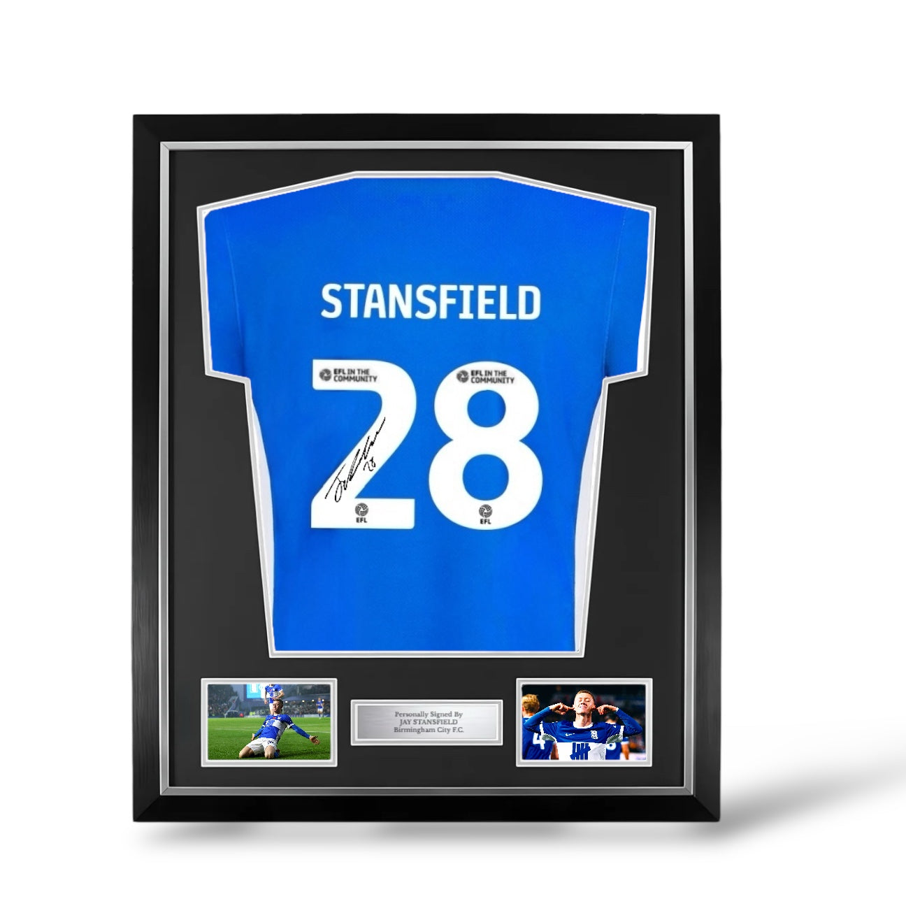 Jay Stansfield Signed Birmingham City 2024/25 Home Shirt- Deluxe Framed
