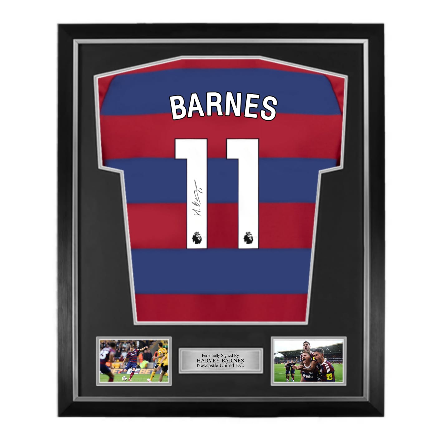 Harvey Barnes Signed Newcastle United 24/25 Away Shirt- Deluxe Framed