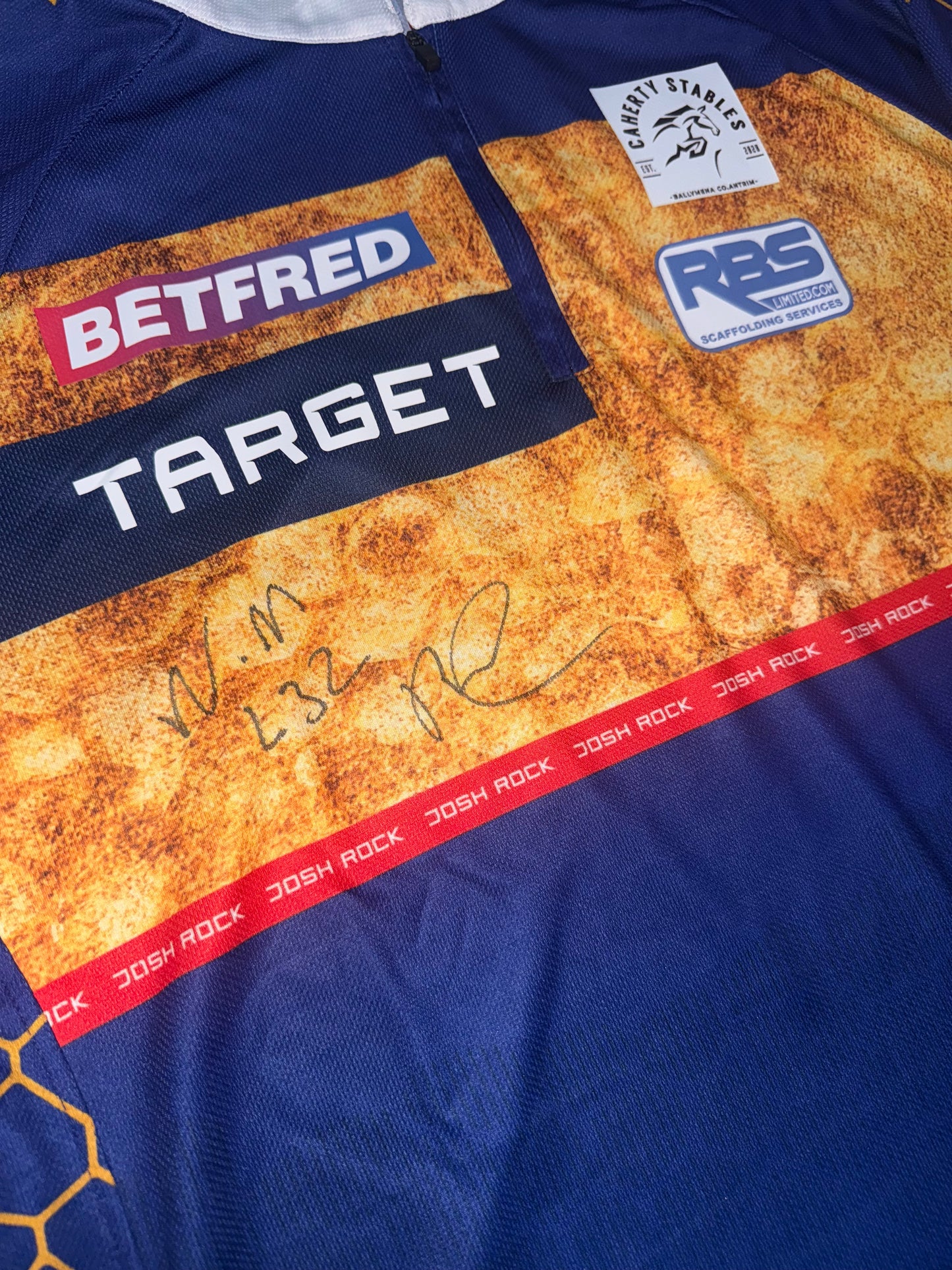 Josh Rock MATCH WORN Signed World Matchplay 2025 First Round Shirt v Ross Smith