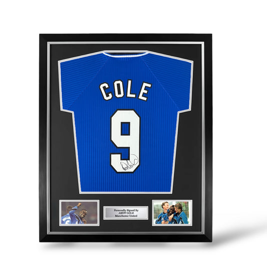 Andy Cole Signed Manchester United 1996/97 Third Shirt- Deluxe Framed