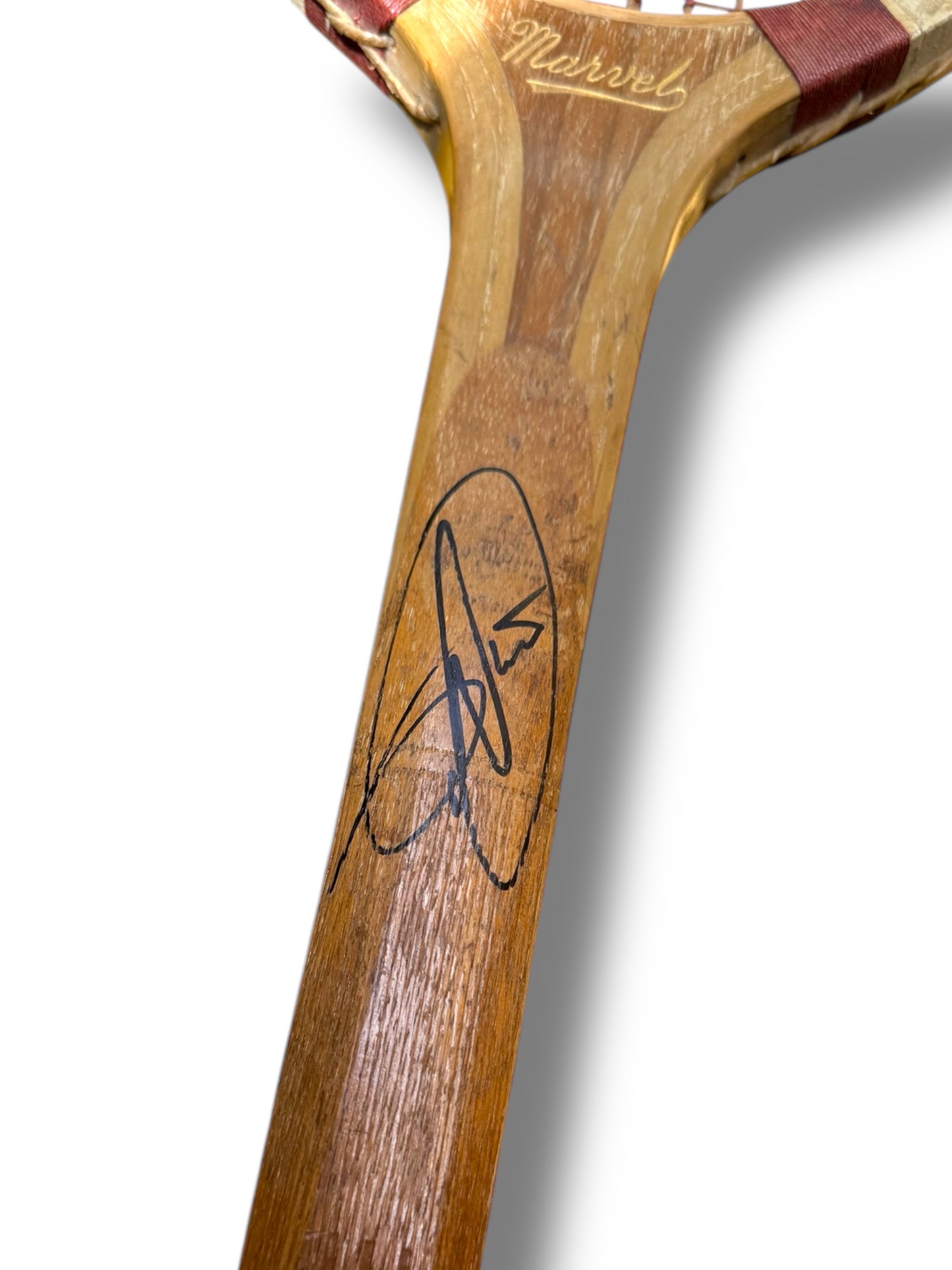 Novak Djokovic Signed Vintage Marvel 1900s Wooden Tennis Racket