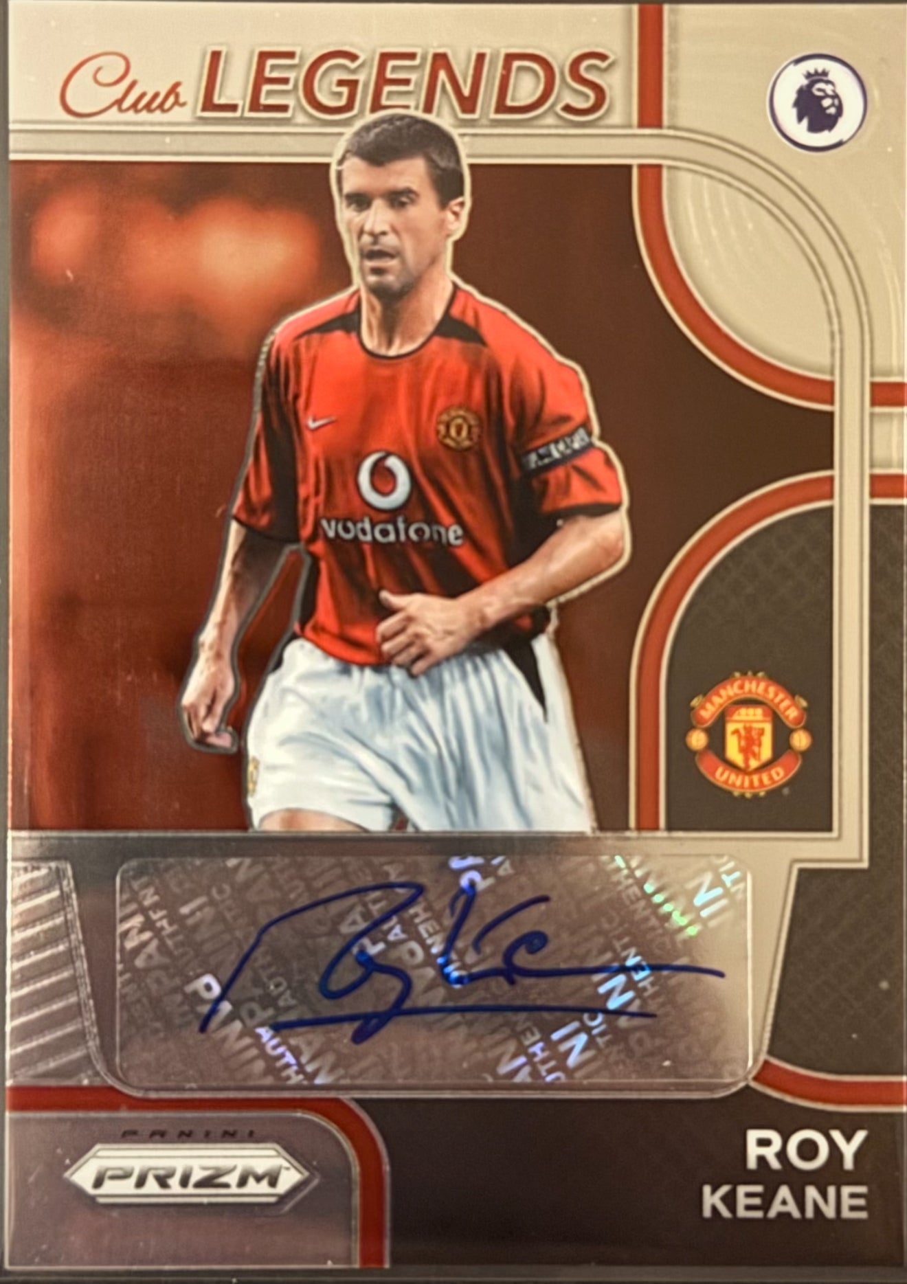 Roy Keane Signed Official Panini Auto Card/ Manchester United 1998/99 Home Shirt- Deluxe Framed