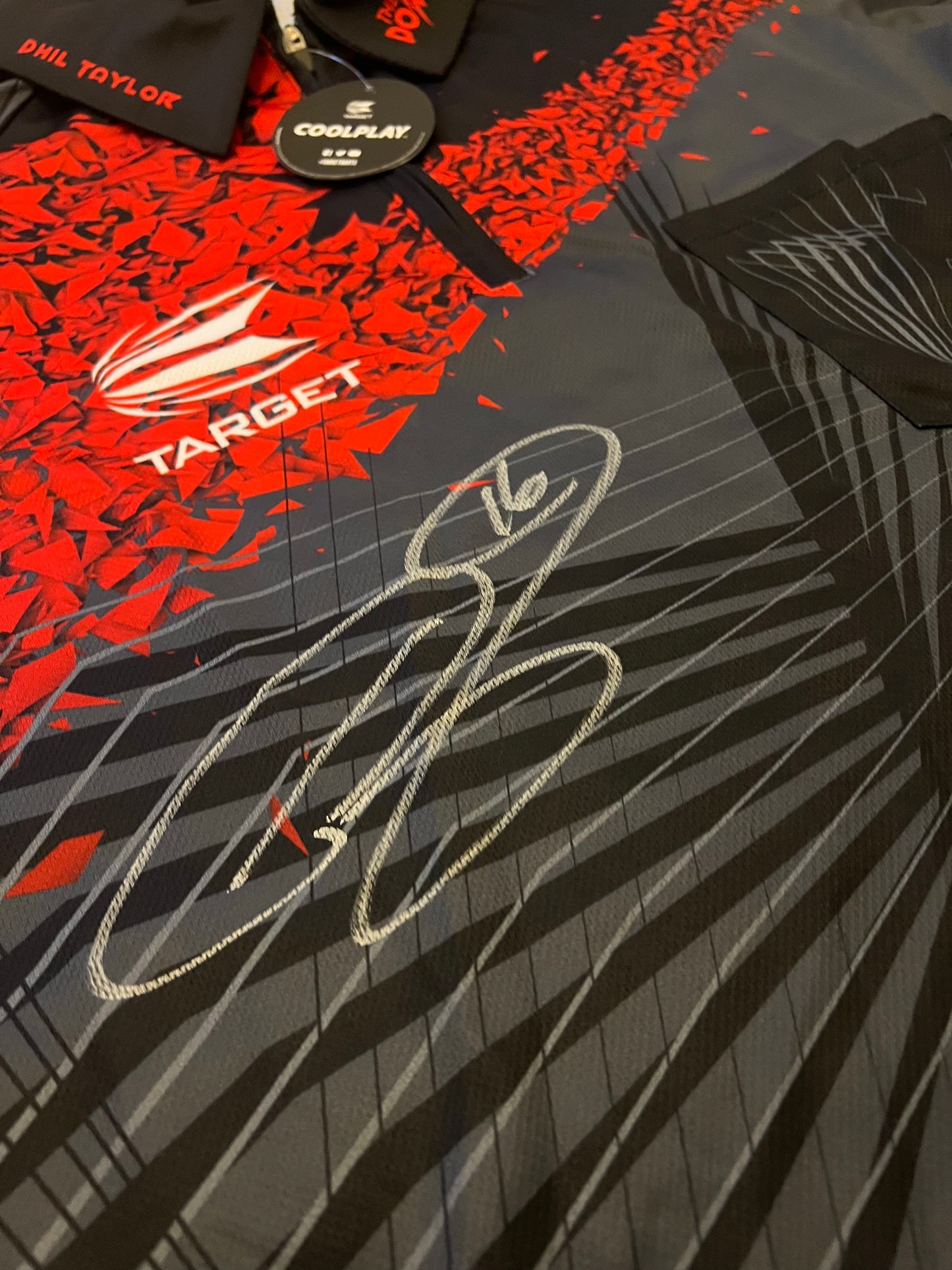 Phil ‘The Power’ Taylor Signed 2017/18 Target Coolplay Darts Shirt
