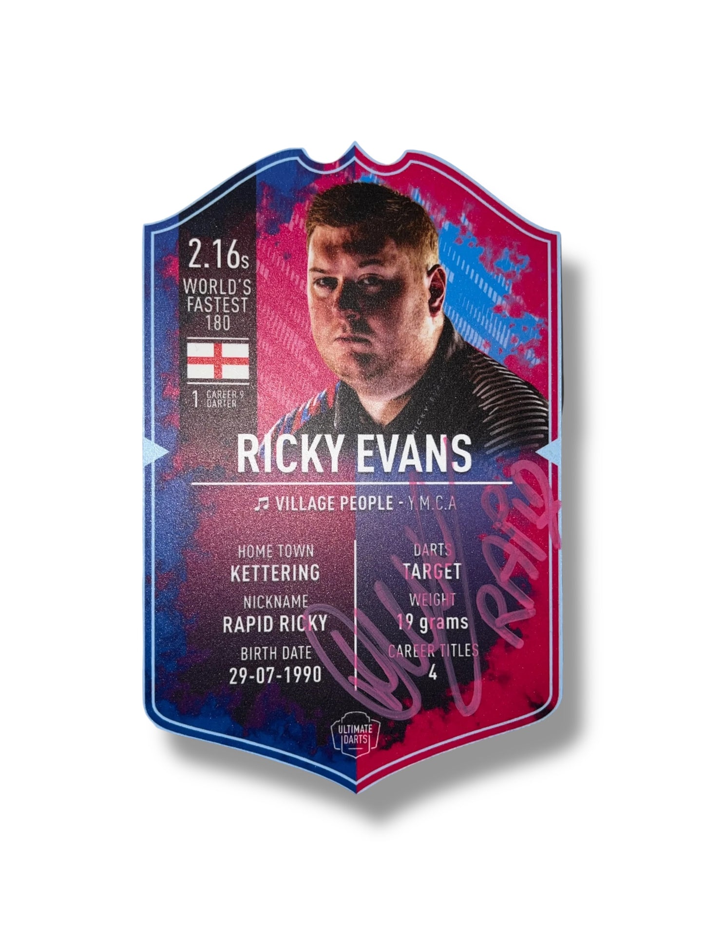 ‘RAPID’ Ricky Evans Signed Ultimate Darts Card