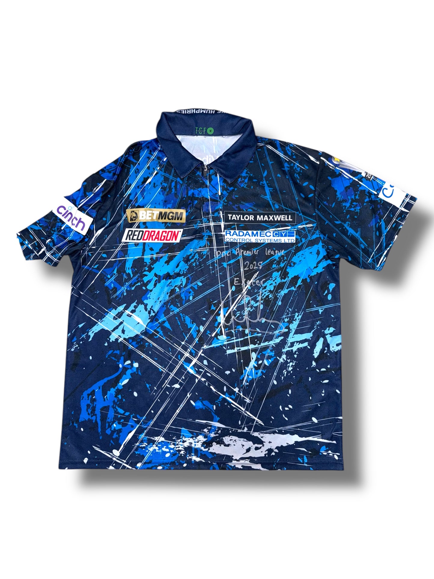 Luke Humphries MATCH WORN Signed Premier League 2025 Shirt- Night 4 Exeter