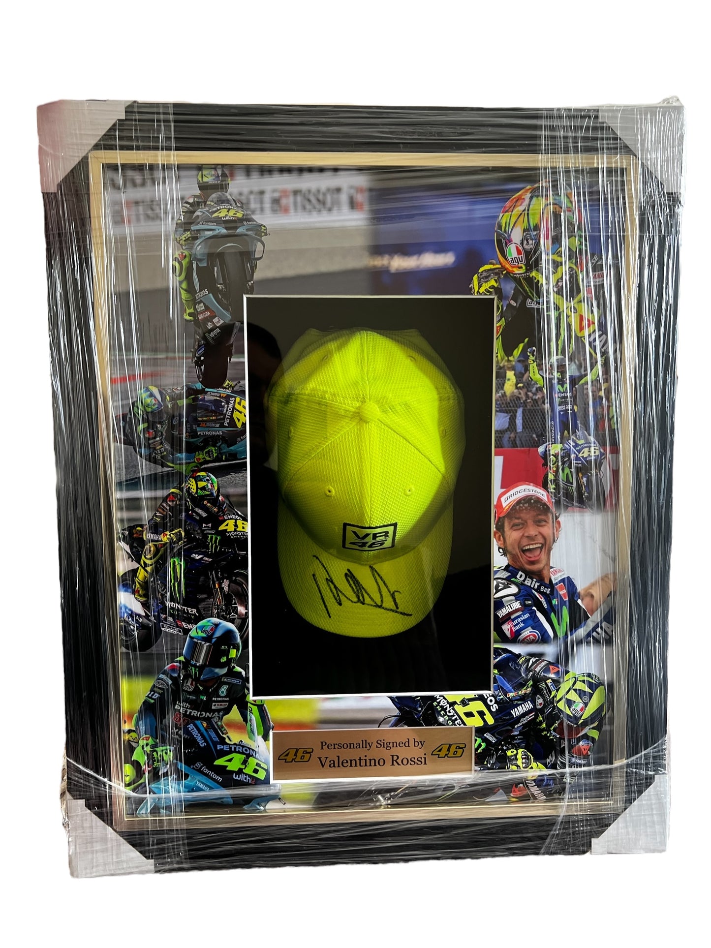 Valentino Rossi Signed VR46 Cap Deluxe Framed