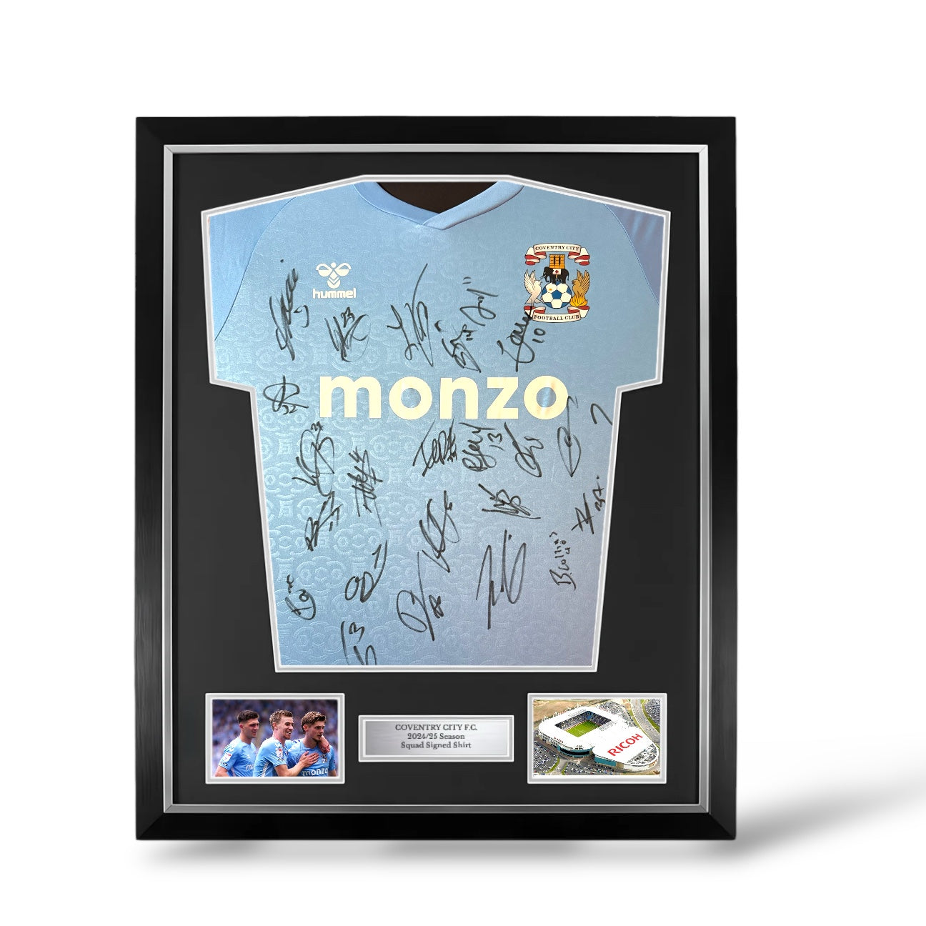 Coventry City Squad Signed 2024/25 Season Home Shirt- Deluxe Framed