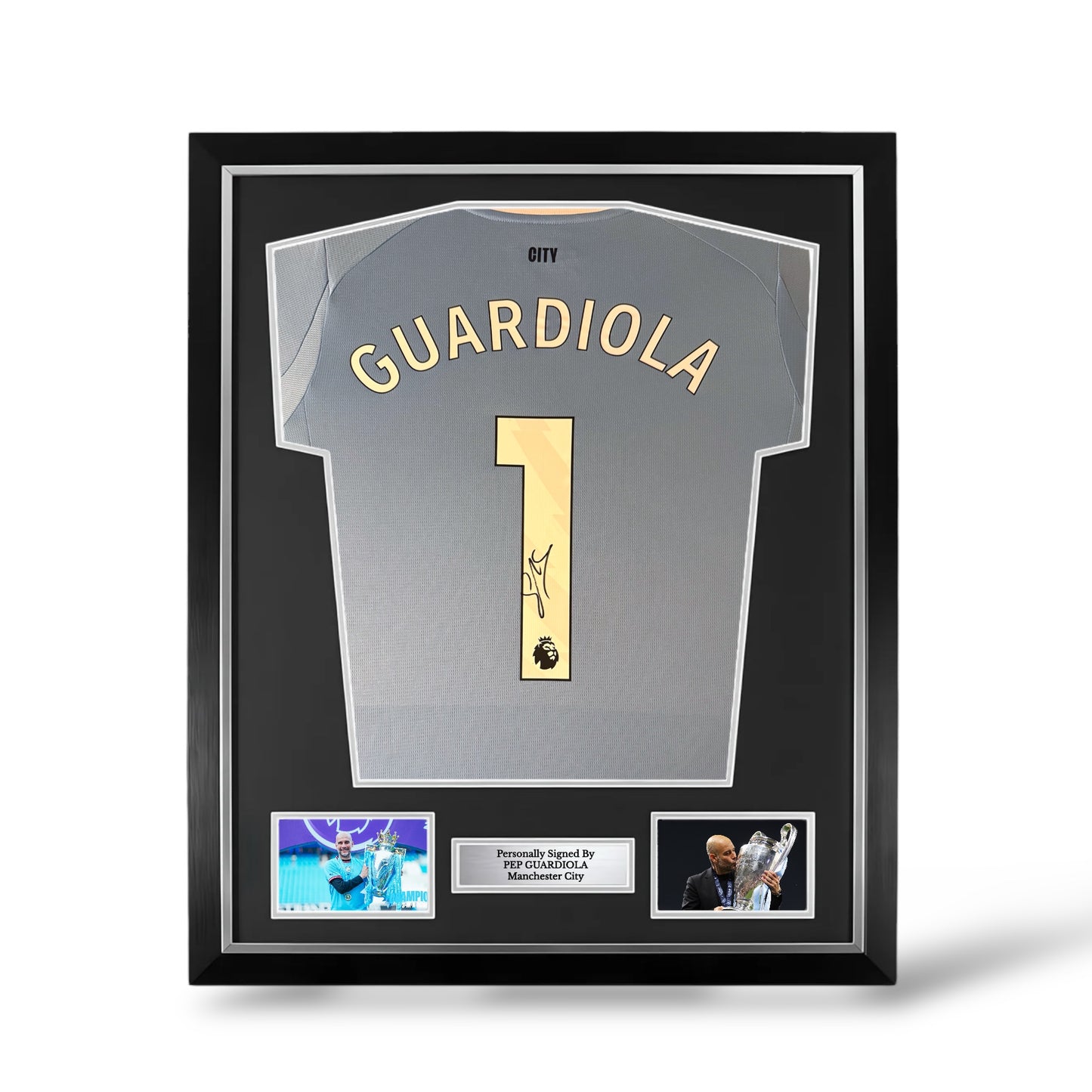Pep Guardiola Signed Manchester City 2025/26 Home Shirt- Deluxe Framed