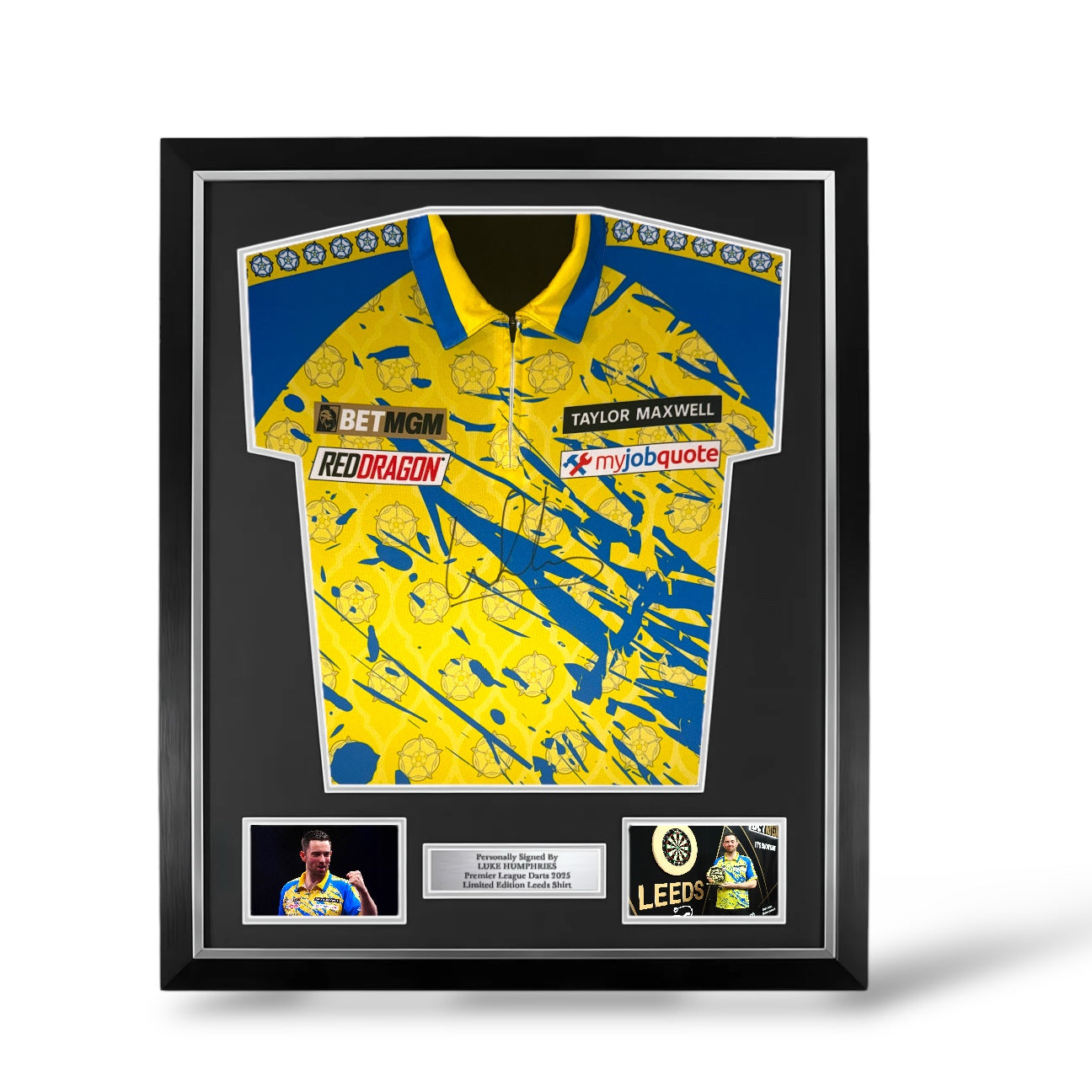 Luke Humphries Signed Official Premier League Leeds 2025 Shirt- Deluxe Framed