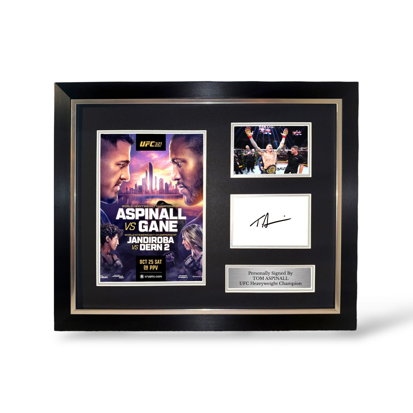 Tom Aspinall Signed UFC 321 Fight Poster Montage- Deluxe Framed