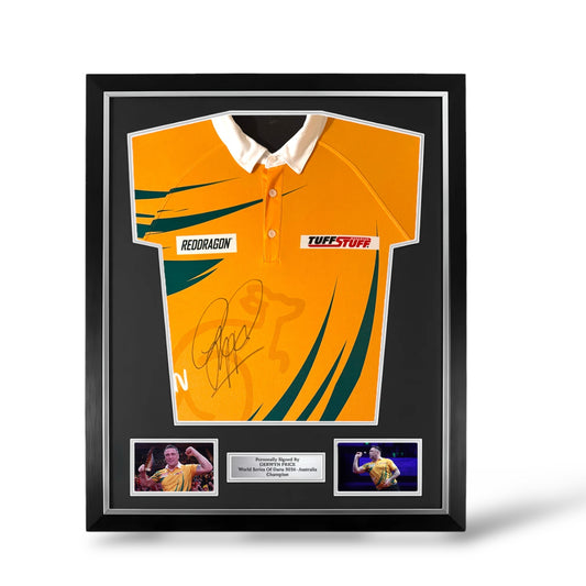 Gerwyn Price Signed Official World Series Of Darts 2024 Australia Shirt- Deluxe Framed