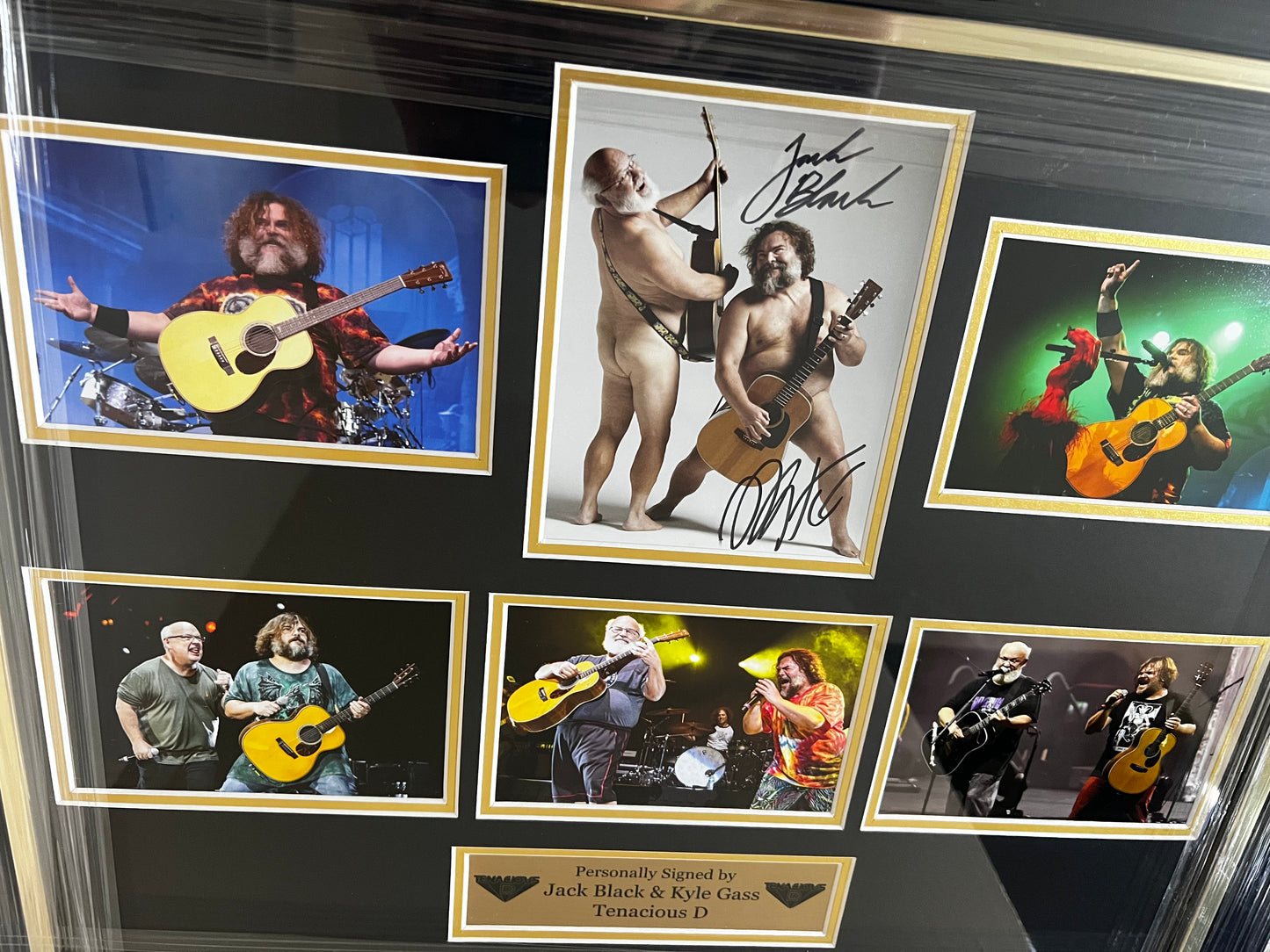Tenacious D Montage Signed By Jack Black And Kyle Gass- Deluxe Framed
