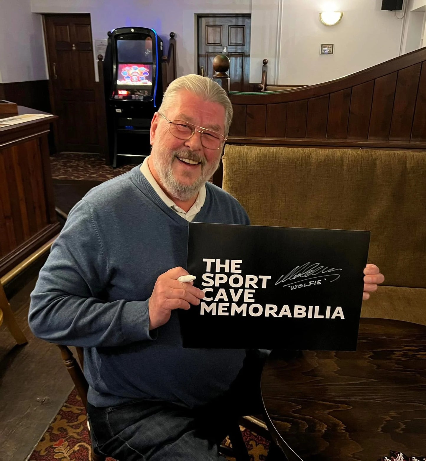 Bullseye TV Show Official Darts Bully Shirt Signed By Martin ‘Wolfie’ Adams- Deluxe Framed