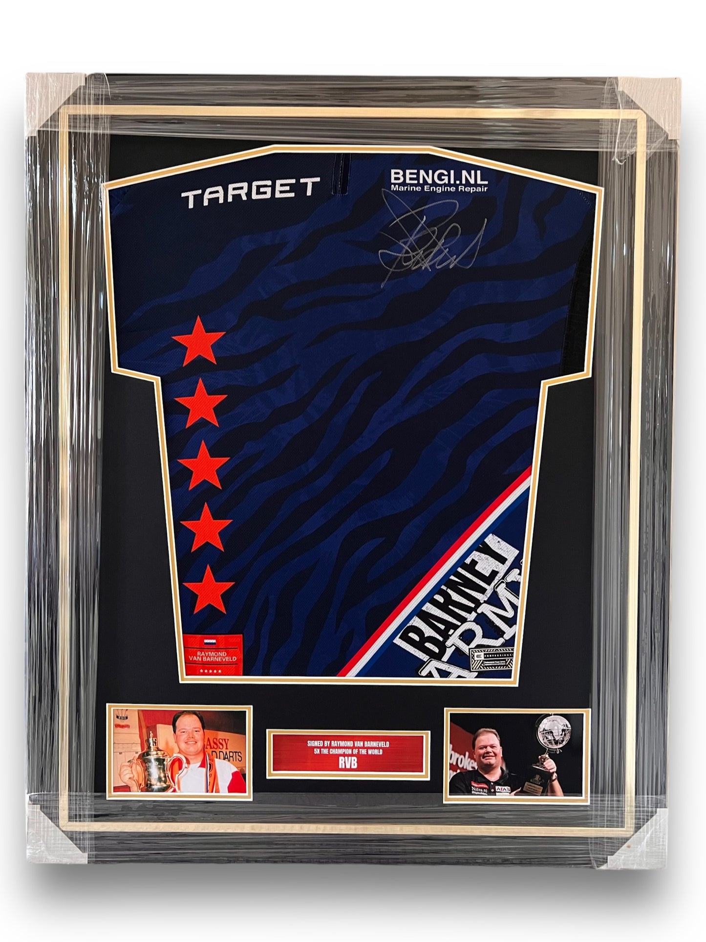 Raymond Van Barneveld Signed Official Target RVB Darts Shirt 2024- Deluxe Framed