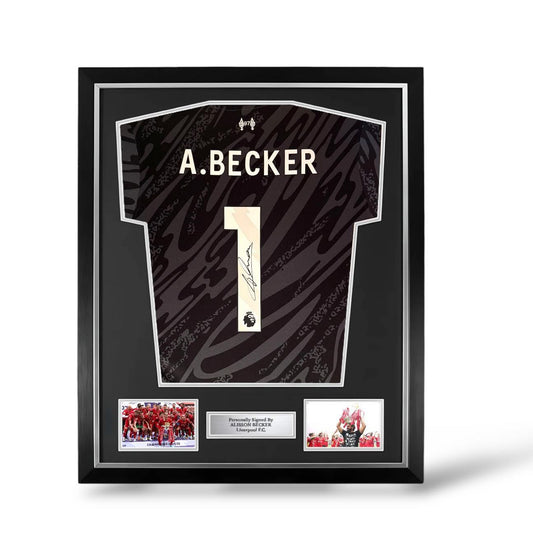Alisson Becker Signed Liverpool 2024/25 GK Shirt- Deluxe Framed