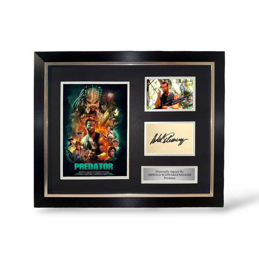 Arnold Schwarzenegger Signed Predator Montage- Deluxe Framed