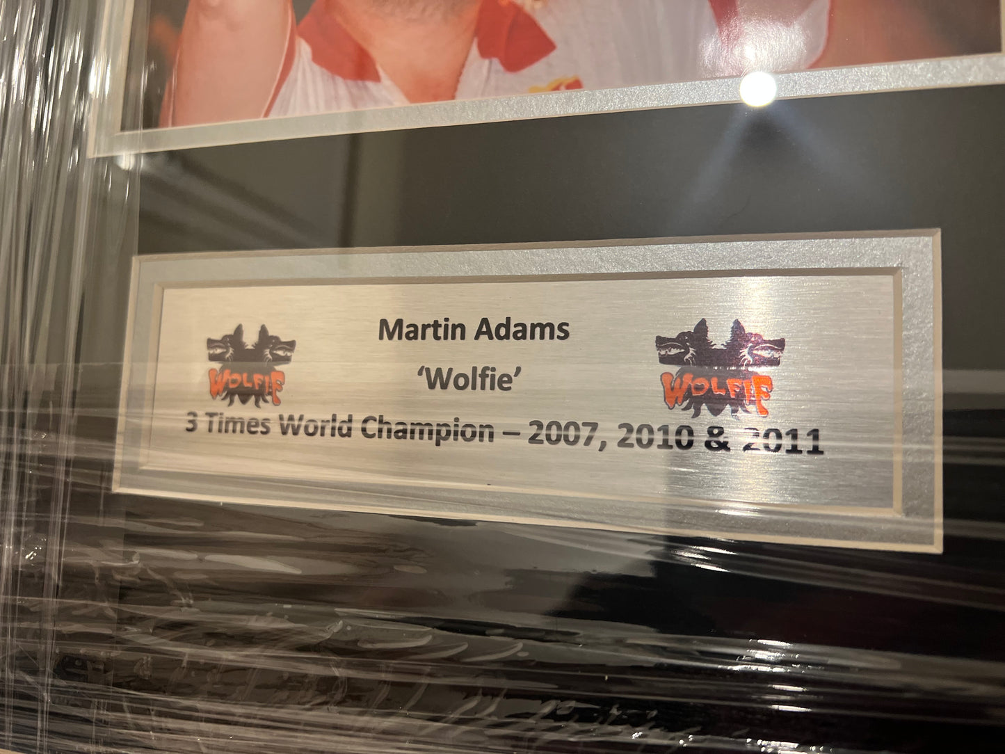 Martin ‘Wolfie’ Adams Signed Flight- Framed World Champion Montage