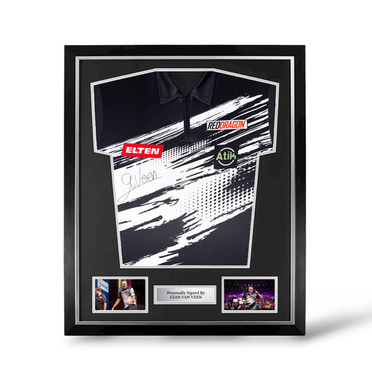 Gian Van Veen Signed Official Darts Shirt- Deluxe Framed