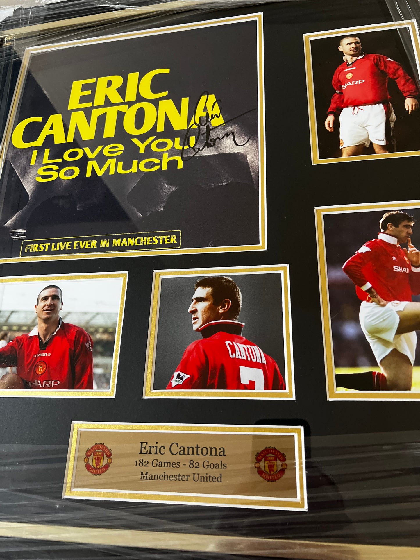 Eric Cantona Signed ‘I Love You So Much’ Vinyl Cover- Deluxe Framed