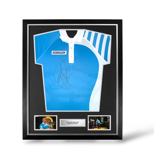 Gerwyn Price Signed Official Grand Slam Of Darts 2018 Shirt- Deluxe Framed