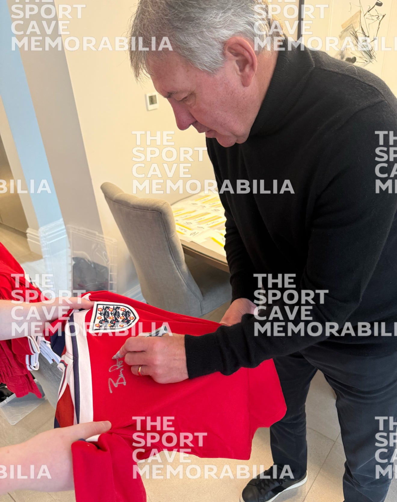 Bryan Robson Signed England 1982 Away Shirt- Deluxe Framed