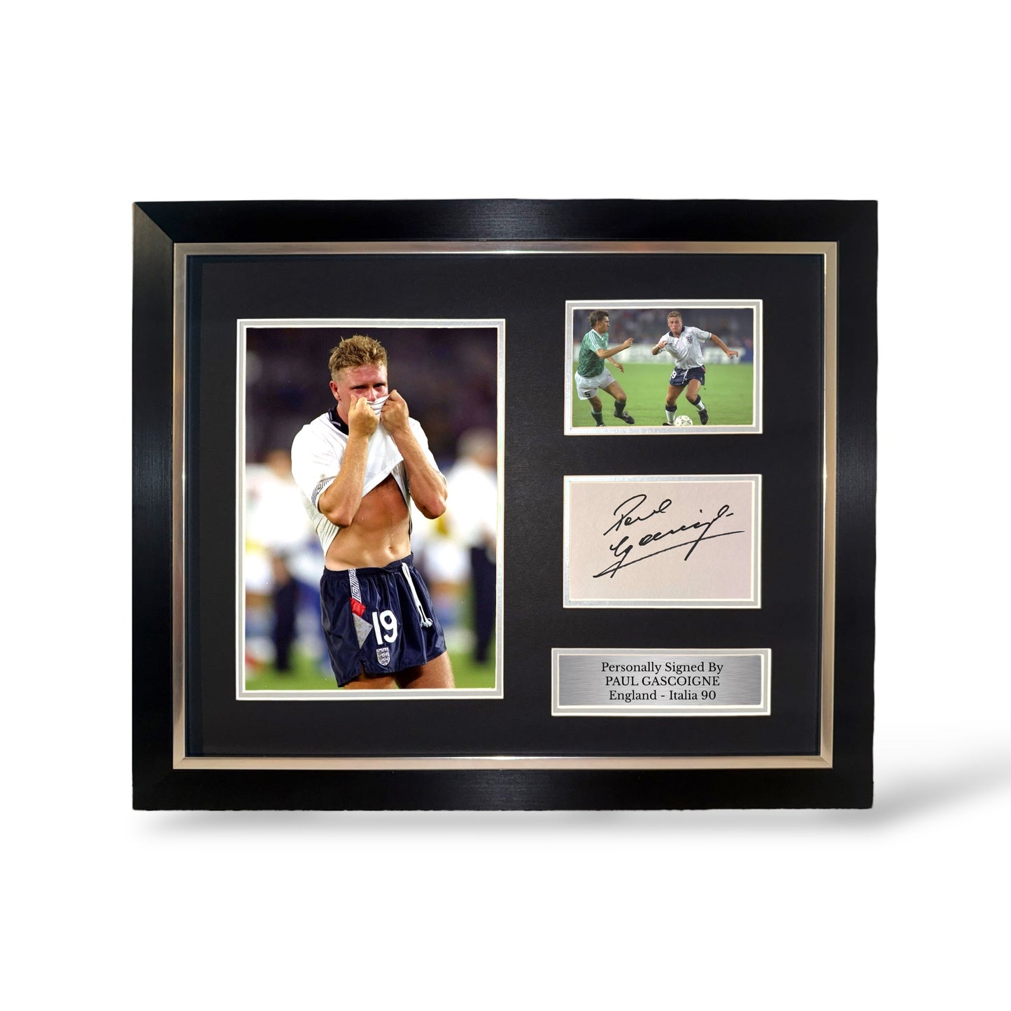 Paul Gascoigne Signed England Italia 90 Montage- Deluxe Framed