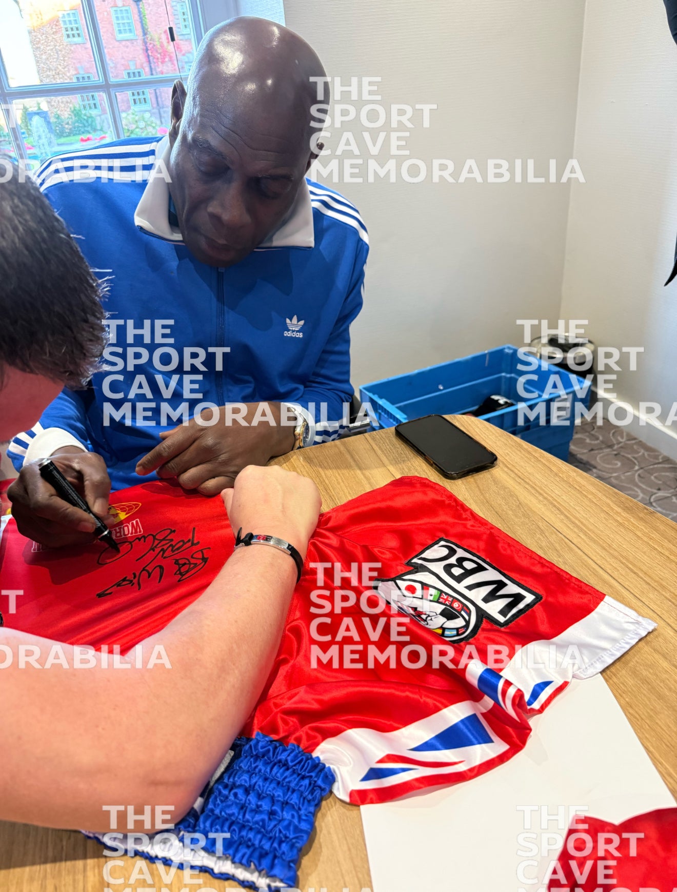 Frank Bruno Signed Custom Boxing Shorts- Deluxe Framed