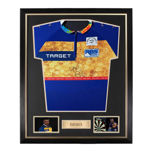 Josh Rock Signed Official Target Darts Shirt- Deluxe Framed