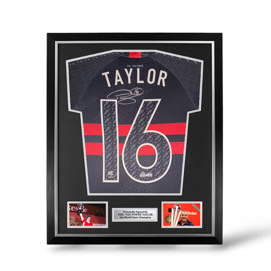Phil Taylor Signed 2020 Target Darts Shirt- Deluxe Framed