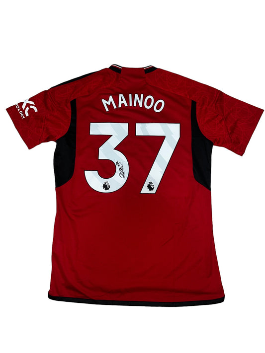 Kobbie Mainoo Signed Manchester United Official 2023-2024 Home Shirt