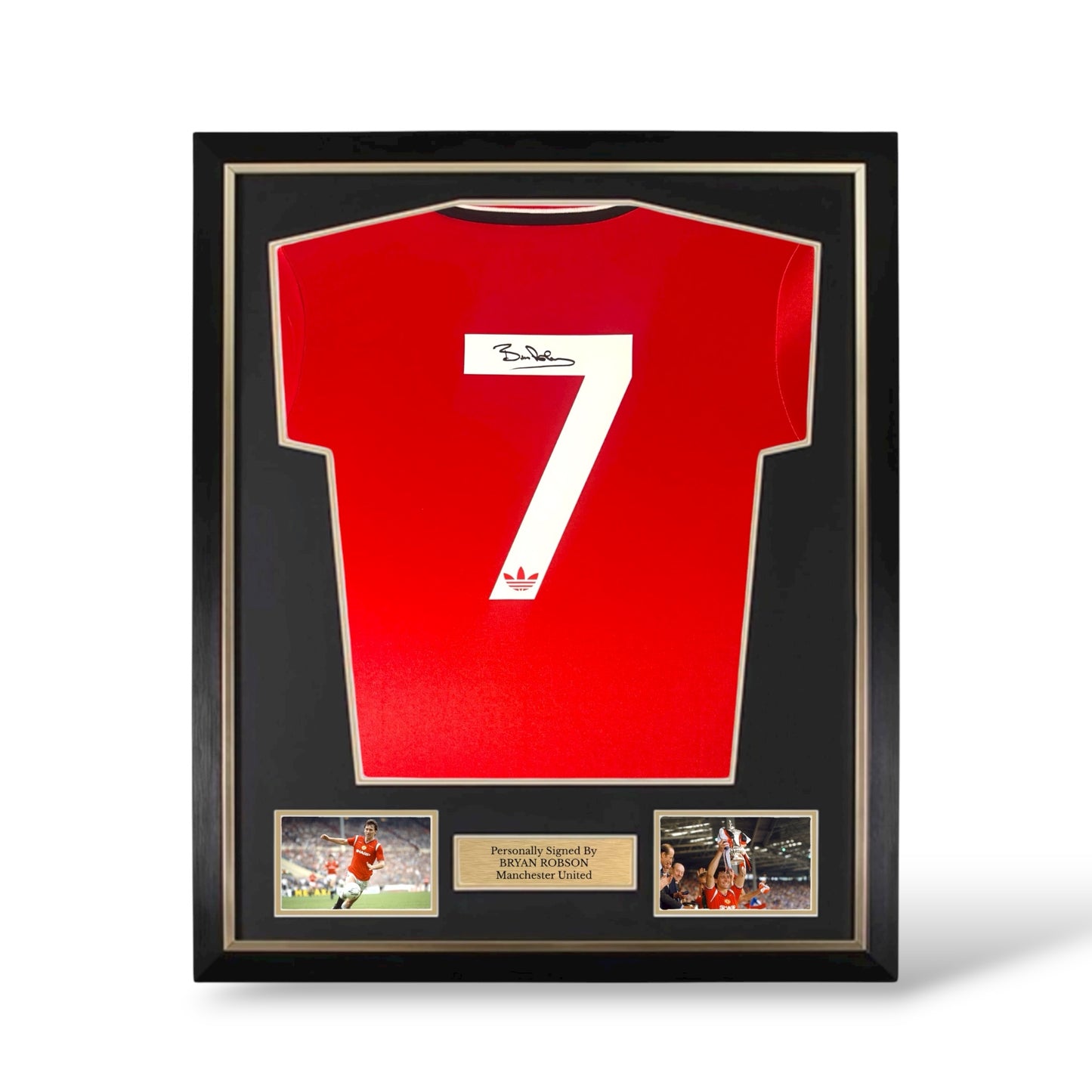 Bryan Robson Signed Manchester United 1985 FA Cup Final Shirt- Deluxe Framed