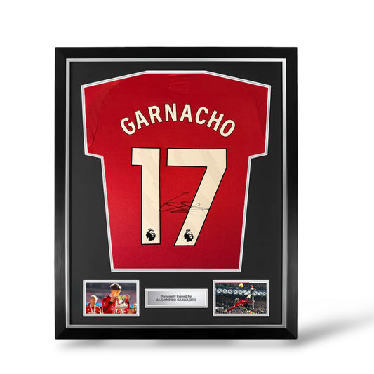 Alejandro Garnacho Signed Manchester United 24/25 Home Shirt- Deluxe Framed