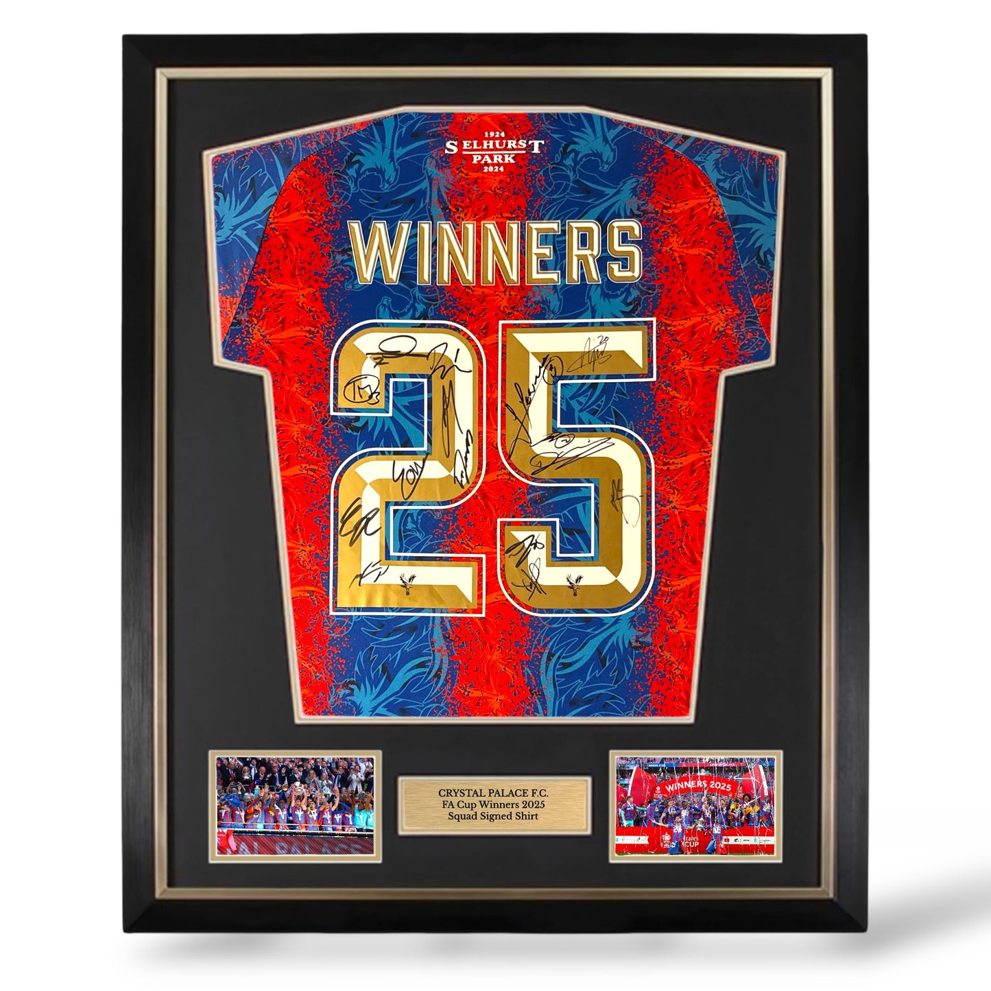 Crystal Palace 2024/25 Squad Signed FA Cup Winners 25 Shirt- Deluxe Framed