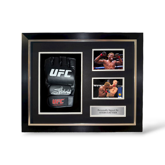 Ateba Gautier Signed UFC Glove- Deluxe Framed