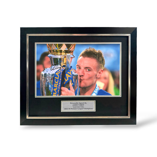 Jamie Vardy Signed Leicester City Champions Photo- Deluxe Framed