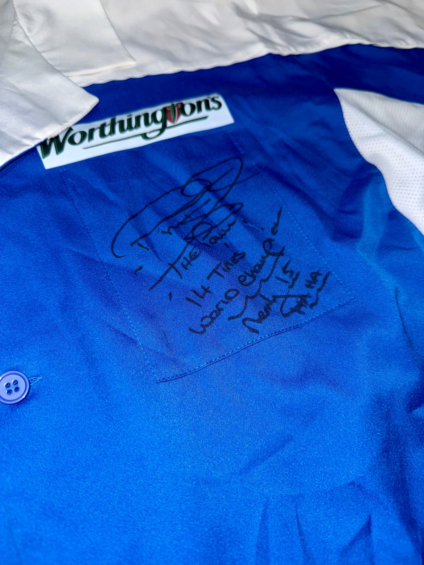 Phil Taylor EXHIBITION WORN Signed ‘The Power’ Shirt